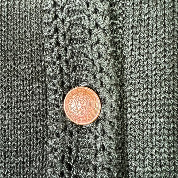 Vintage Carriage Court Button Down Cardigan Womens L Green Knit Old Money Preppy - Picture 6 of 7